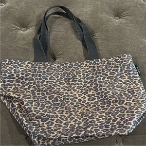 Herve Chapelier Leopard Nylon Tote Bag